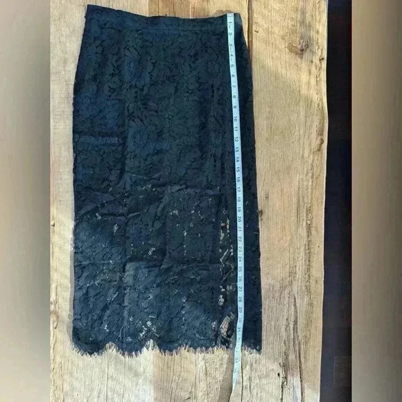 NWT Chaser Black Lace Slip Midi Skirt with Slit Size Medium ~ Trending Fall 2025 - Picture 10 of 11